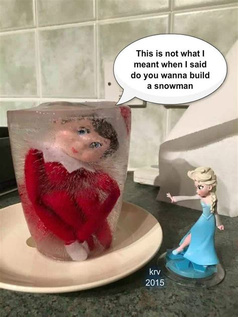 Frozen elf on shelf